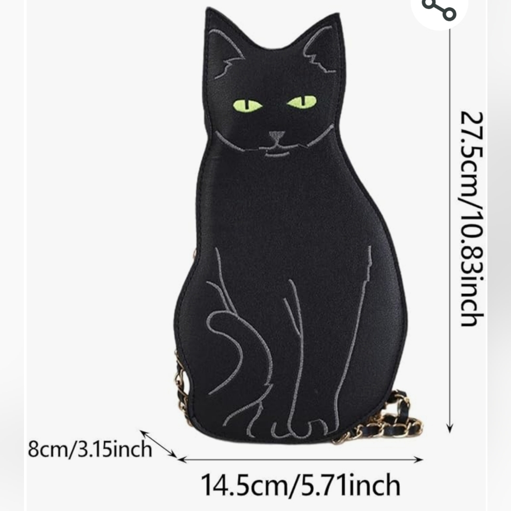 Black Cat-Shaped Shoulder Bag - Picture 6 of 6